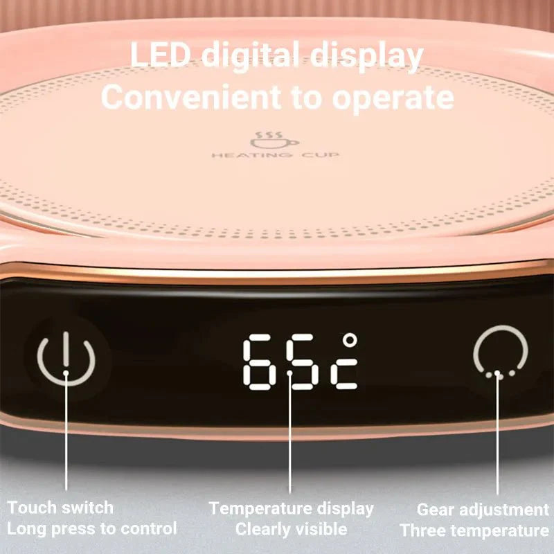 Smart Coffee Mug Warmer – LED Display, 3 Temps & Auto Shut-Off